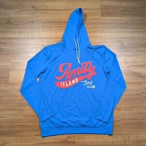 RSVLTS x Jaws Performance Hoodie Men's Size Medium Blue Amity Island Surf Club